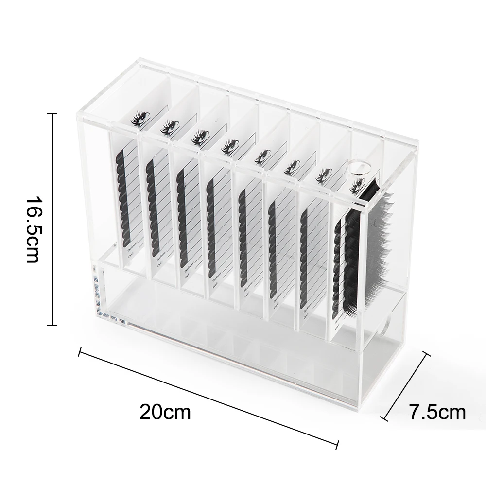 Zwellbe 8 слоев ресницы для наращивания прозрачный дисплей коробка клей поддон держатель макияж инструмент коробка для хранения Контейнер Чехол