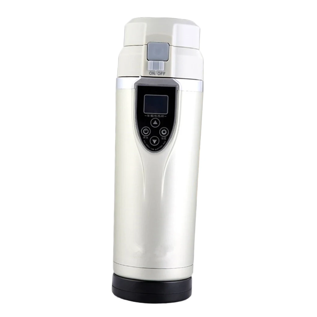 Smart Car Auto Heating Cup Stainless Steel Travel Heated Mug Bottle Water Milk Insulated Digital LCD temperature display 350ML