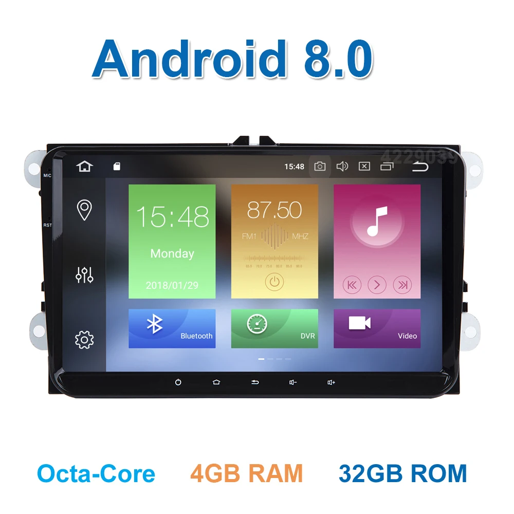 

9" Android 8.0 Car DVD Multimedia GPS Radio for VW PASSAT CC JettaGolf 5 6 Tiguan Touran Caddy EOS Sharan Amarok polo Leon