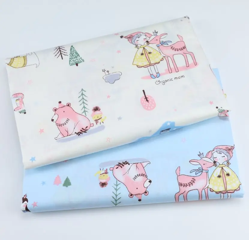 Cartoon Little Fairy Pink Princess 100 Cotton Twill Fabric For