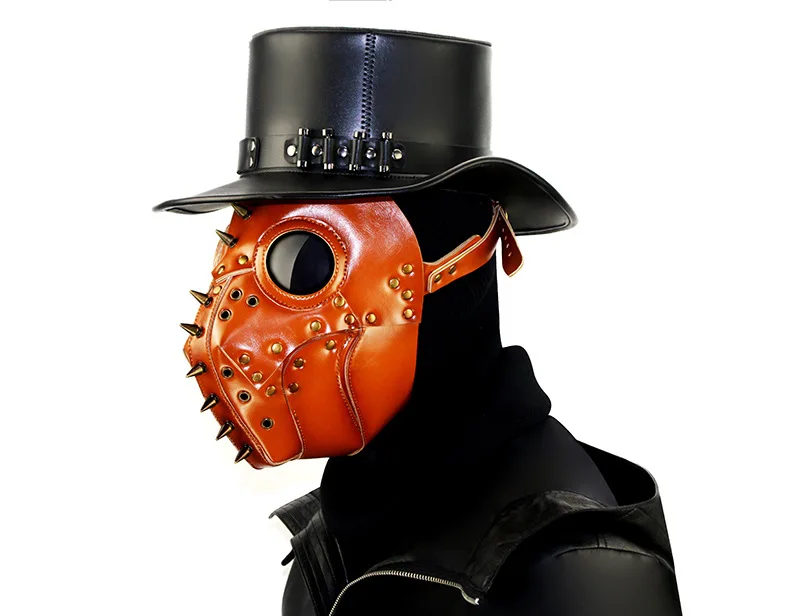 Дьявол гримаса маска Костюм в стиле стимпанк для косплея чума кожа маска Хэллоуин косплей вечерние партия ПУ маски