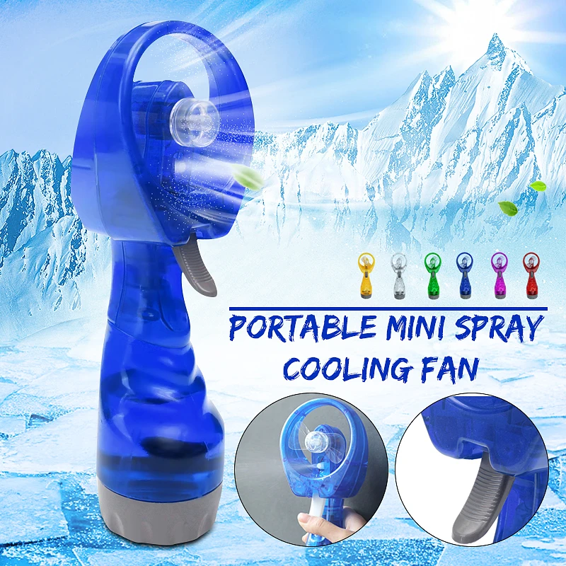 

Durable Quality PVC ABS Portable Mini Hand held Water Spray Cooling Fan Mist Sport Beach Camp Travel