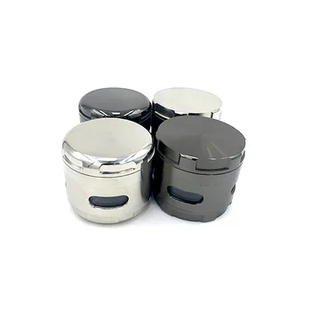 

New zinc alloy 63mm chamfered tobacco weed grinder, unique four eye tobacco shreds, two specifications, free delivery
