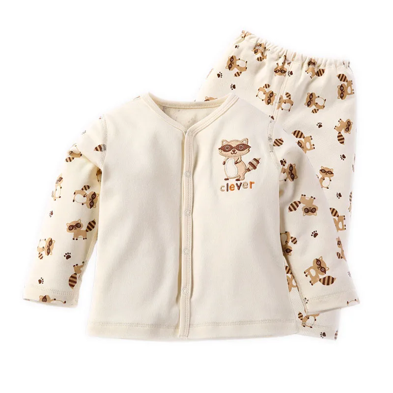 Newborn Baby Boy Girl Organic Cotton Long Sleeve Winter Sets Clothes