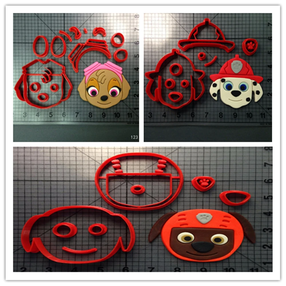 

Cartoon TV Marshall Skye Zuma Custom Made 3D Printed Fondant Cupcake Top Cookie Cutter Set Kitchen Accessories