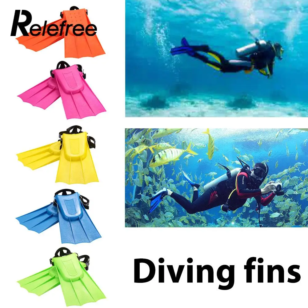 

1Pair Adult Snorkeling Swim Fins Flippers with Adjustable Heel Diving Fins