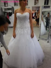 New Arrival Mermaid Beads Wedding Dress Free of Charge to Custom Made Appliqued Tulle Bridal Gowns