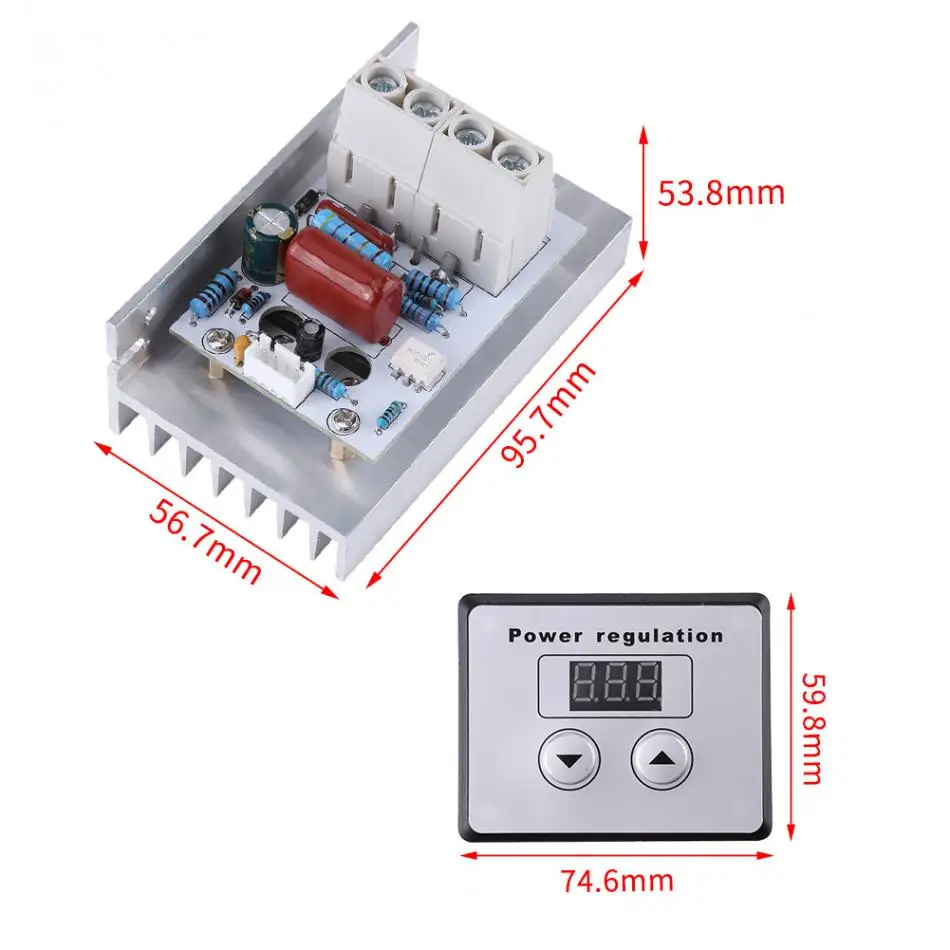 Контроллер SCR цифровой регулятор напряжения регулятор скорости Диммер термостат переменного тока 220 В 10000 Вт