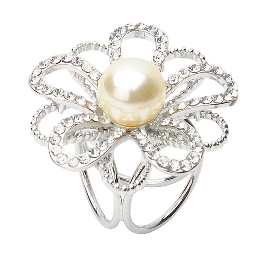 

1x Women Scarf Ring Clip Buckle Scarf Clip Flower Buckle Holder Scarf Jewelry