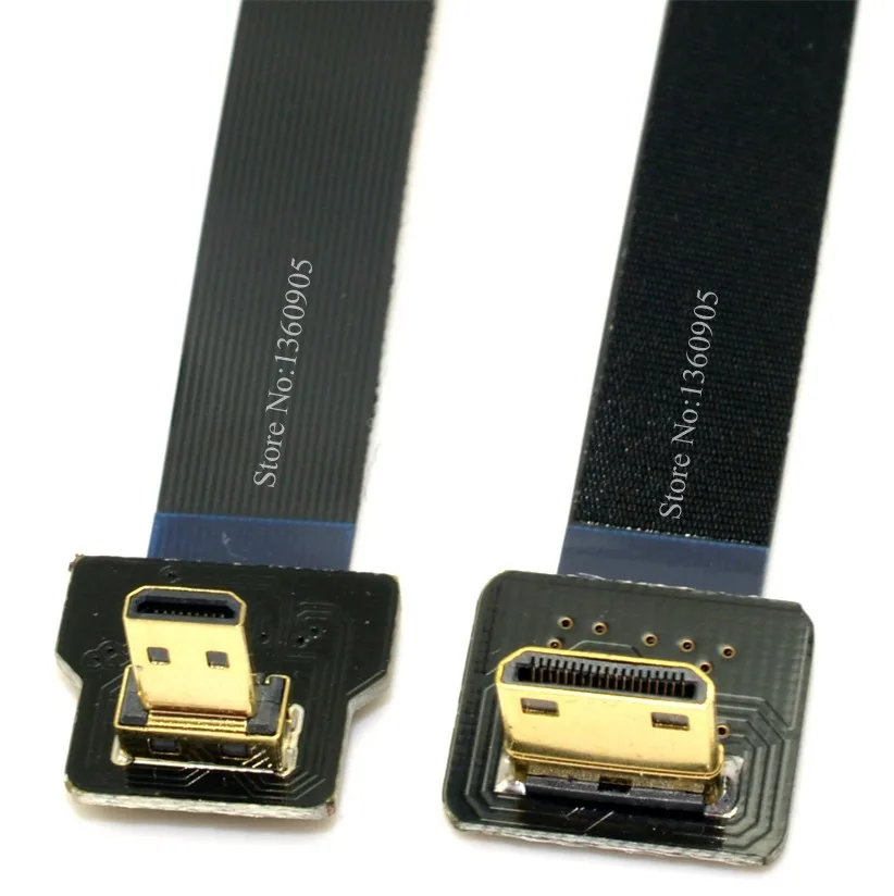 40 см/50 см/60 см ультра тонкий HDMI мягкий кабель Тип D Micro Up угол от мужчины к мужчине мини вниз угол 90 градусов Плоская Лента FPV