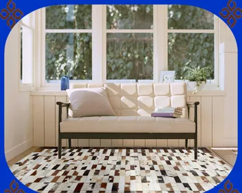 

2018 free shipping 100% natural genuine cowhide flower shaped rug