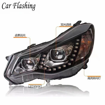 

1Pair Head Lamp Headlights LED Headlight Daytime Running Light Bi Xenon Lens Xenon Low Beam For Subaru XV 2012 2013 2014 2015