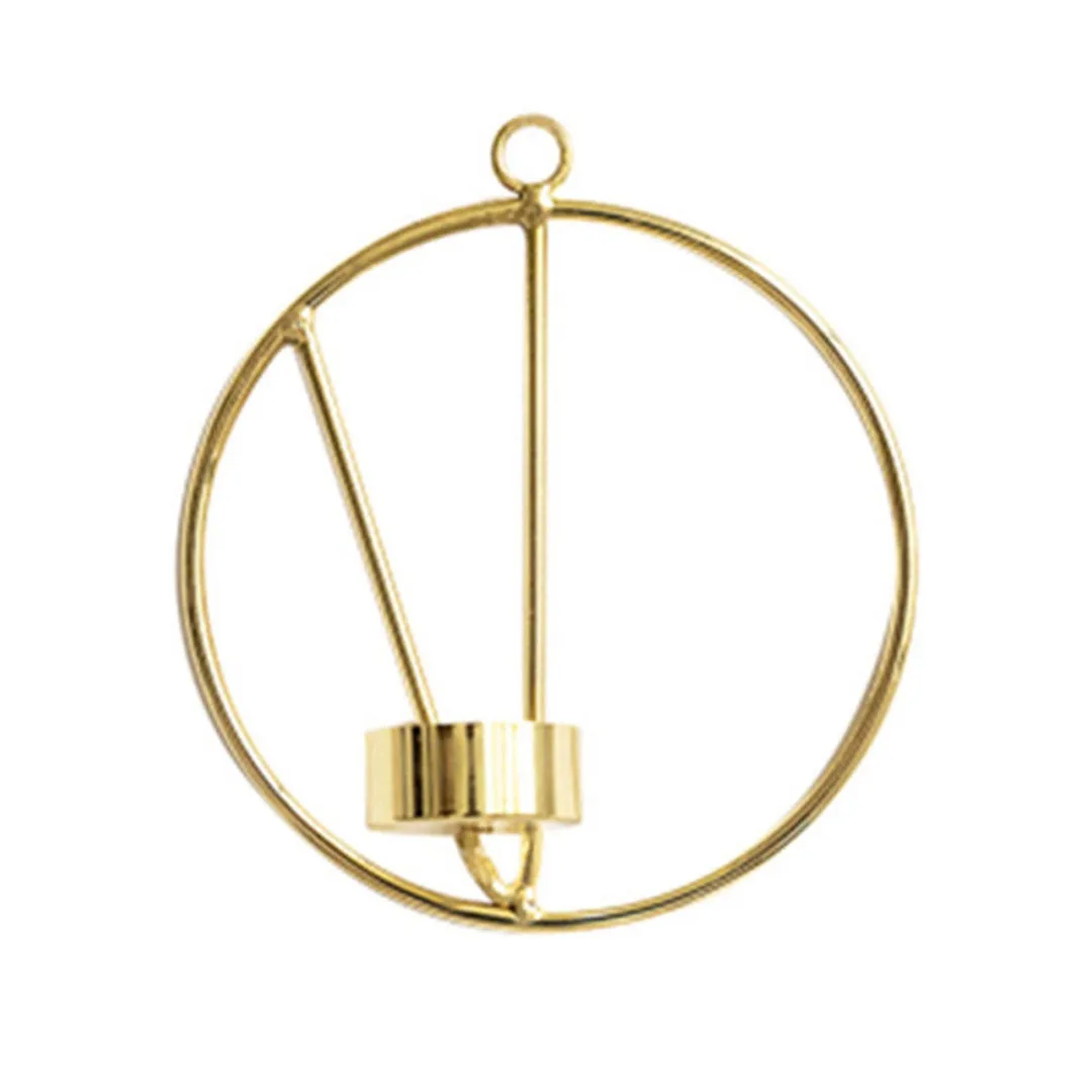 Nordic Style Round Metal 3D Geometric Wall Candle Holder Tealight Sconce Decor