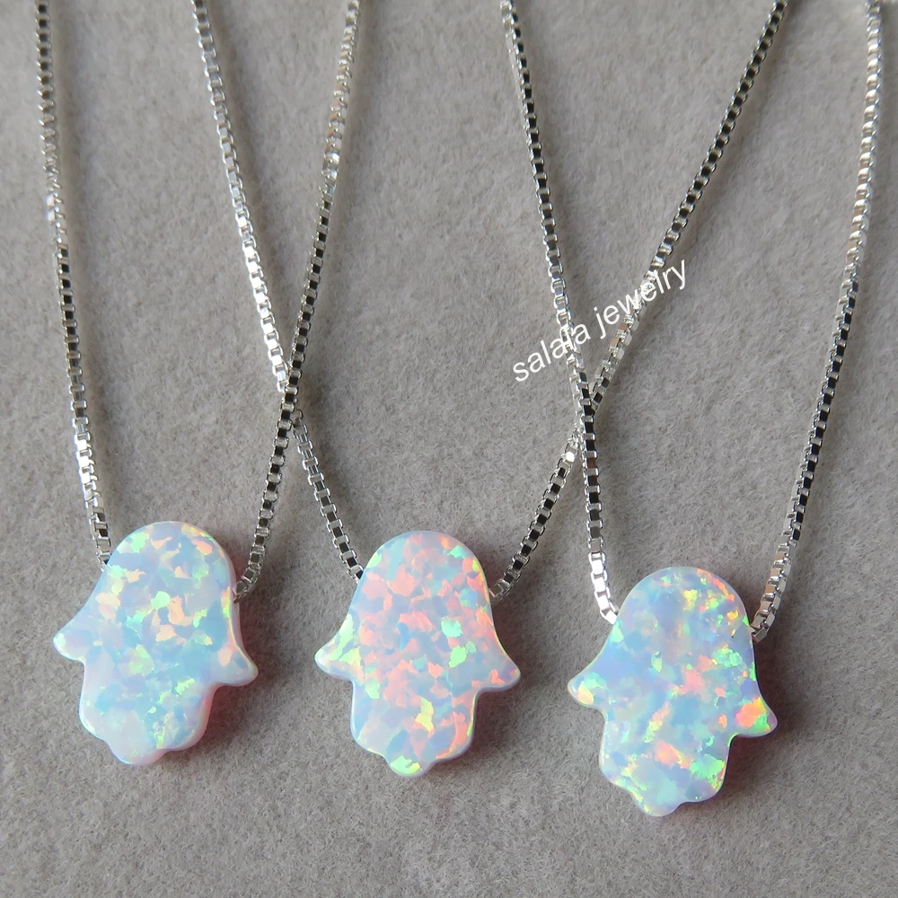 Hamsa necklace opal Clearance