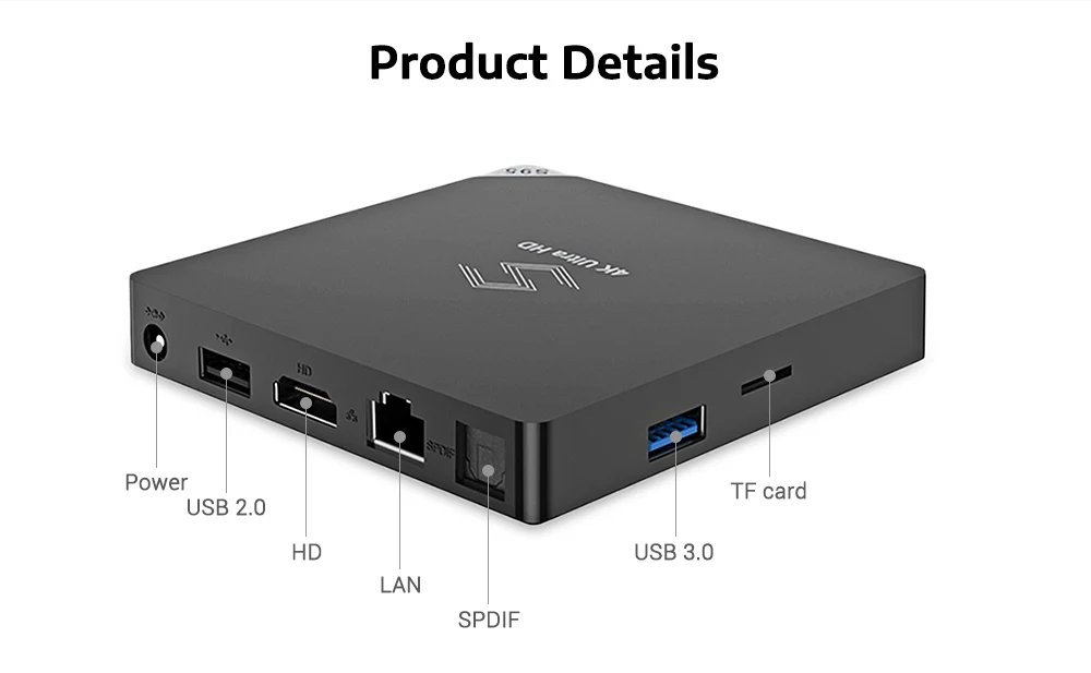 S95 S905XII 4K HD TV Box Макс 4 Гб/32 ГБ медиаплеер для Android 8,1 BT4.0 2,4/5,8 ггц WiFi телеприставка