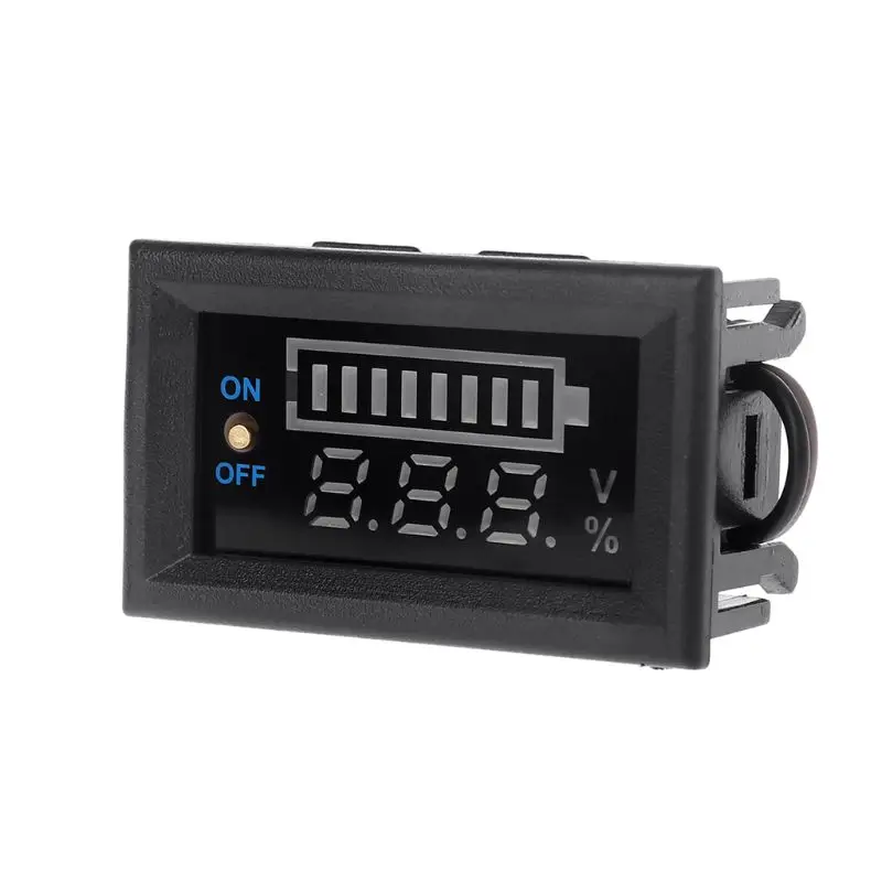 

12V Car Lead Acid Battery Capacity Indicator Voltmeter Power Tester with Switch