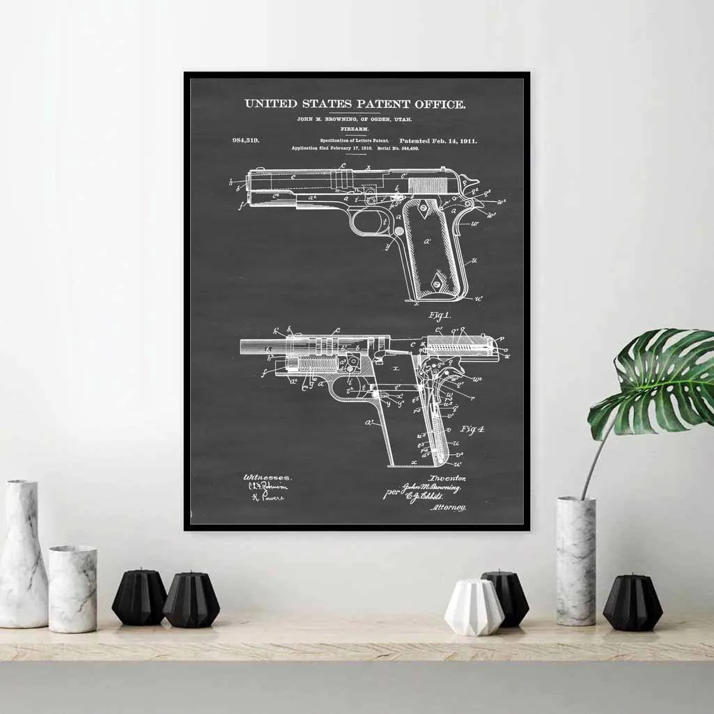 Colt 1911 запатентованный постер
