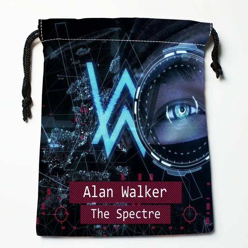 High quality Custom Alan Walker printing storage bag drawstring bag gift Satin bags 27x35cm Compression Type