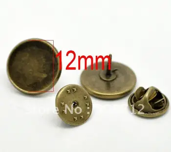 

Free shiping!!!!!!! Bronze Tone Round Cabochon Setting Brooches 14x10mm Fit 12mm