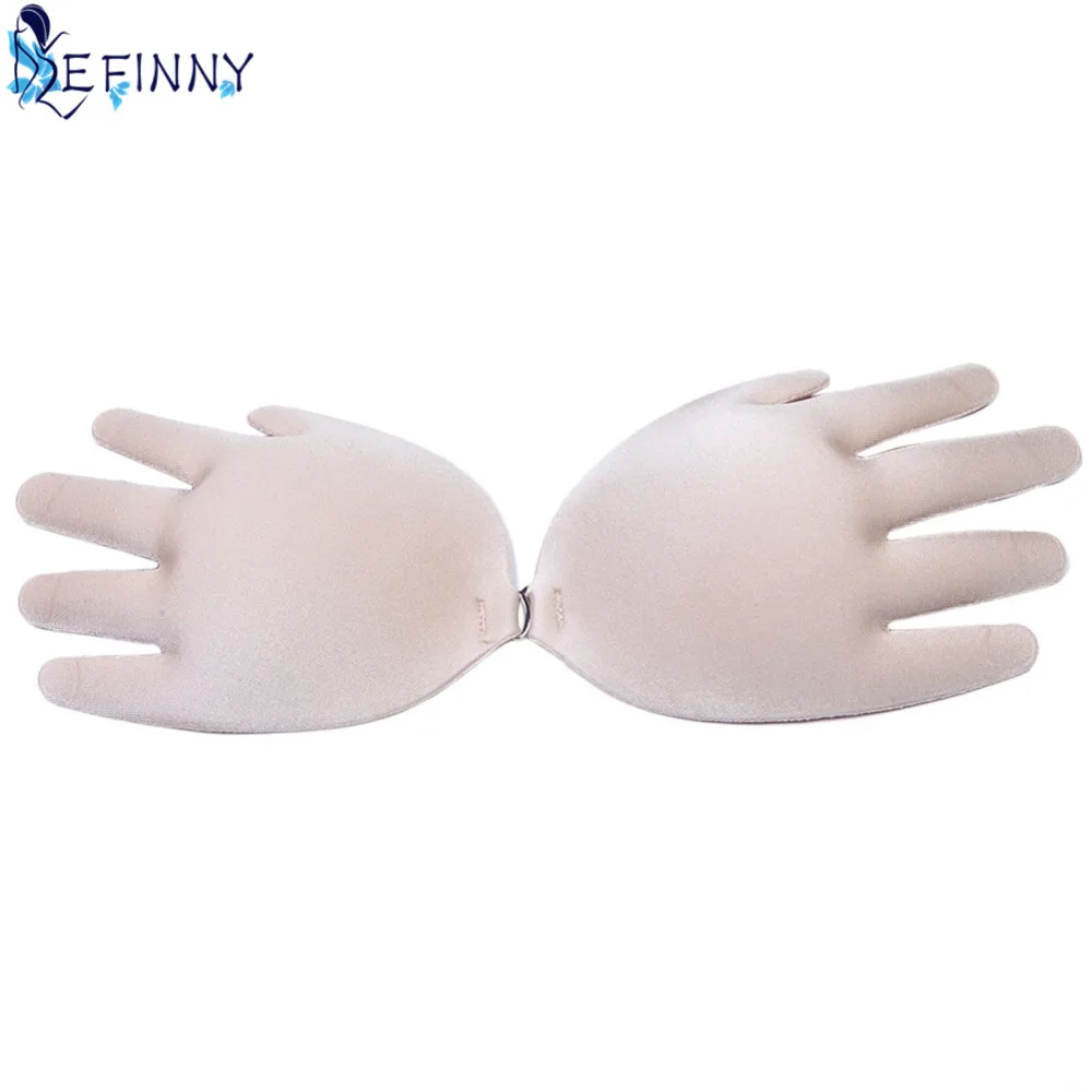 

Sexy Women Self Adhesive Silicone Bra Hand Shape Strapless Backless Push Up Stick Invisible Intimates For Wedding Party Dress