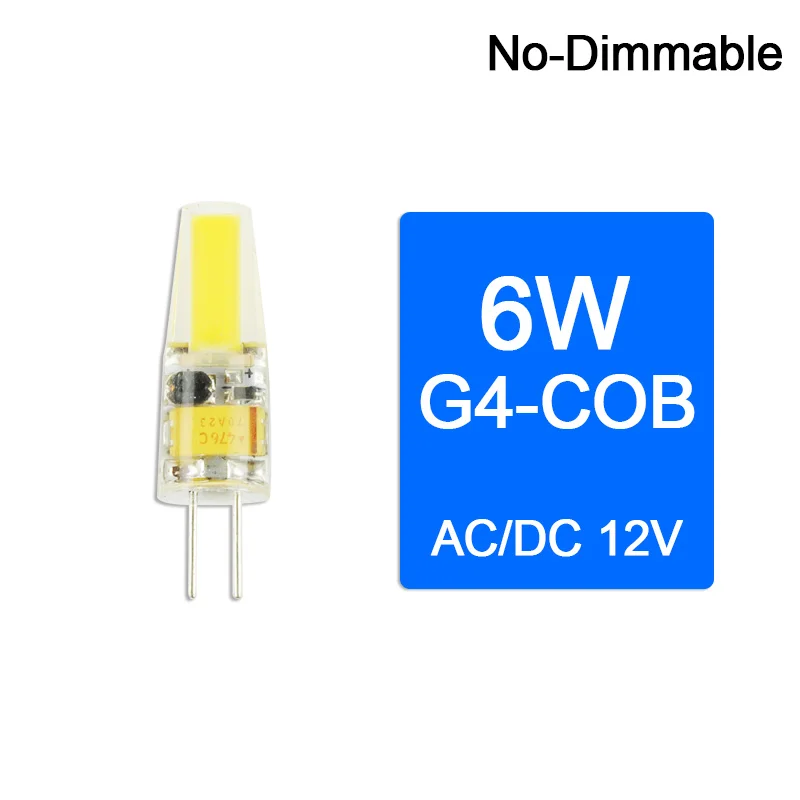 G4 6W ACDC12V G4 Светодиодный светильник с регулируемой яркостью g9 светодиодный COB 6 Вт 10 Вт AC/DC 12 В 220 В светодиодный светильник-кукуруза Замена галогенной лампы светодиодный светильник Хрустальная люстра лампада - Испускаемый цвет: G4 6W ACDC12V