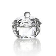 Дизайн ногтей толстое акриловое Хрустальное стекло блюдо чаша чашка+ крышка стеклянная пудра Инструменты для укладки ногтей- MS