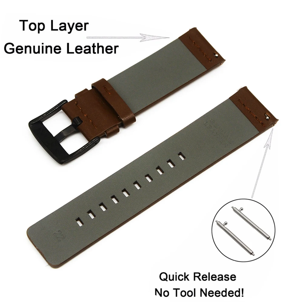 Простая установка настоящий классический черный кожаный ремешок для samsung gear S3 классический Frontier стальной браслет с пряжкой коричневый