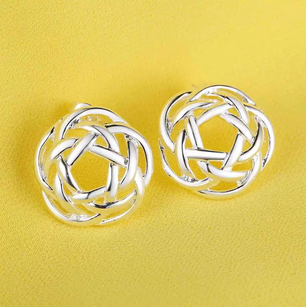 

Hot sale free shipping silver plated fine jewelry Wholesale Silver charm fashion Jewellery big tennis Earrings/GY-AE334