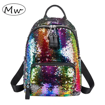 

Fashion Colorful Sequins Backpack 2019 Women Bling Bag Female Travel Shoulder Bagpack College Students Book Bag Girls School Bag