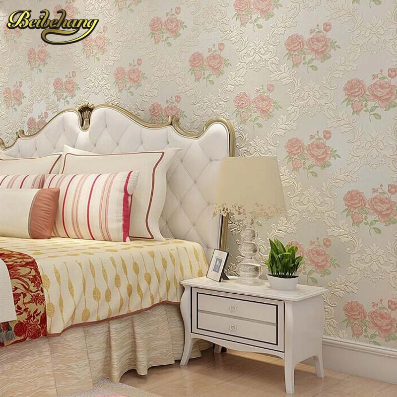 papel de parede. 3D three-dimensional relief of European non-woven wallpaper wallpaper warm living room bedroom garden wallpaper