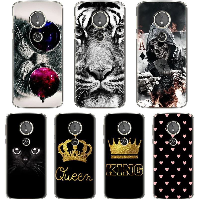 

King Queen Cover For Motorola One Moto G7 Power EU C E4 EU E5 G3 G4 G5 G5S G6 Play Plus Z Z2 Z3 Z5 Go Soft TPU For Moto G7 Case