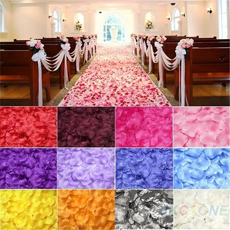 500Pc Silk Rose Artificial Flowers Romantic Wedding Decoration Petals Bed Table Flowers Bachelorette Party Decoration Mariage. Q