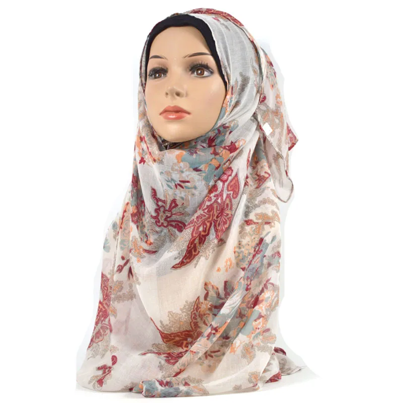 M34 высокое качество цветочный принт вискоза хиджаб шарф платок женский шарф/шарфы повязка на голову обертывание 180*80 см 10 шт./партия можно
