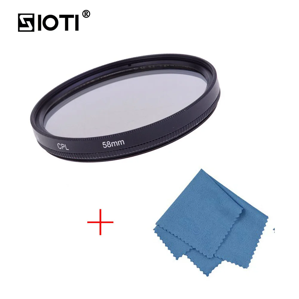 

SIOTI 46/49/52/55/58/62/67MM CPL Circular Polarizer Filter with Cleaning Cloth for Canon for Nikon for Sony for DSLR Camera Lens