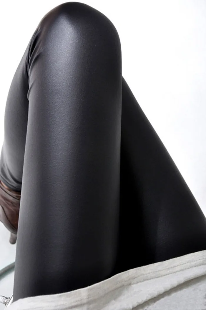 Black women leggings faux leather high quality slim leggings plus size High elasticity sexy pants leggins free size SM9601