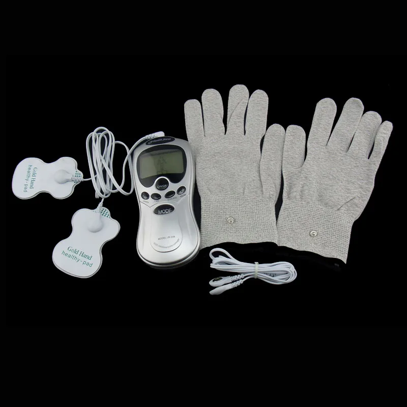 Electric massage glove massager Tens Acupuncture Therapy Massageador Electric Digital Massager Fiber Electrode Massage Gloves