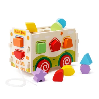 

Chanycore Baby Learning Educational Wooden Toys Geometric Shape Blocks Box Sorting Matching Towable mwz Montessori Gifts 4191