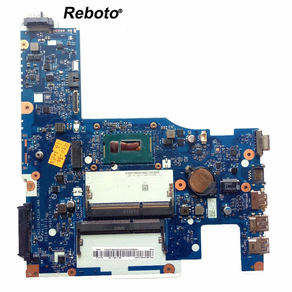 

Reboto High quality For Lenovo G50-80 Laptop Motherboard With i3-5005U CPU ACLU3/ACLU4 UMA NM-A362 Rev1.0 100% tested