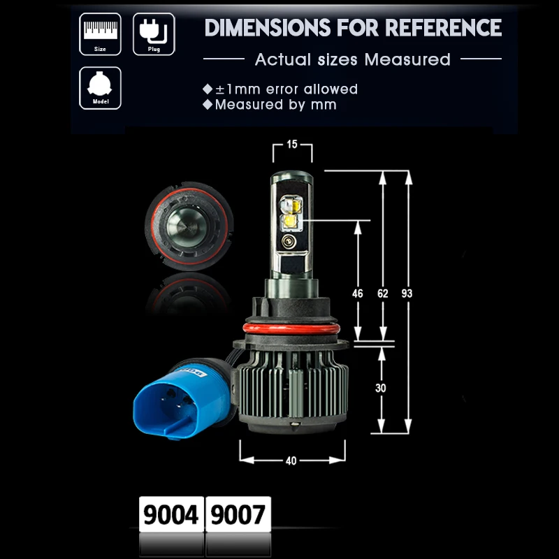 CNSUNNYLIGHT светодиодный 9007 HB5 Hi/Lo 9004/HB1 80 Вт 8000лм 6000 К белая лампа замена основной противотуманной фары с вентилятором Turbo Plug& Play