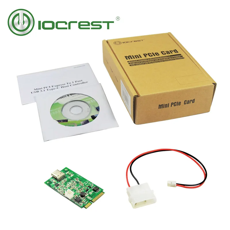 IOCREST ASM1142 чипсет Mini PCI Express на 1 порт USB3.1 type-C хост плата контроллера расширения с 2pin подключение питания