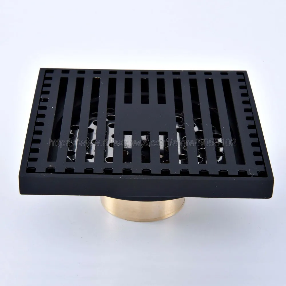 Drains 10*10cm Oil Rubbed Bronze Shower Floor Drain Bathroom Deodorant Euro Square Floor Drain Strainer Cover Grate Waste zhr071