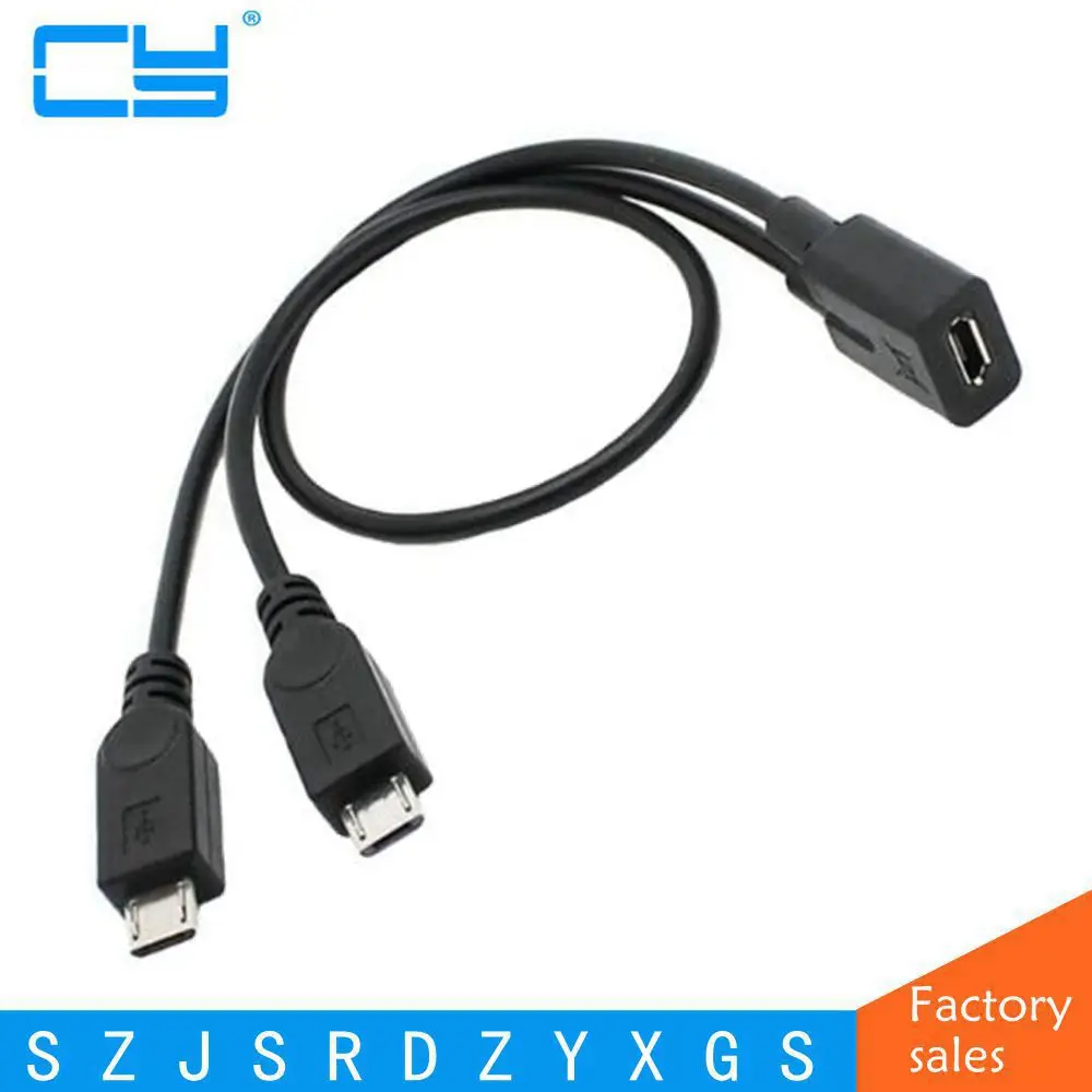 Micro USB Женский 1 до 2 Micro USB Мужской Splitter Extension Кабель зарядного устройства