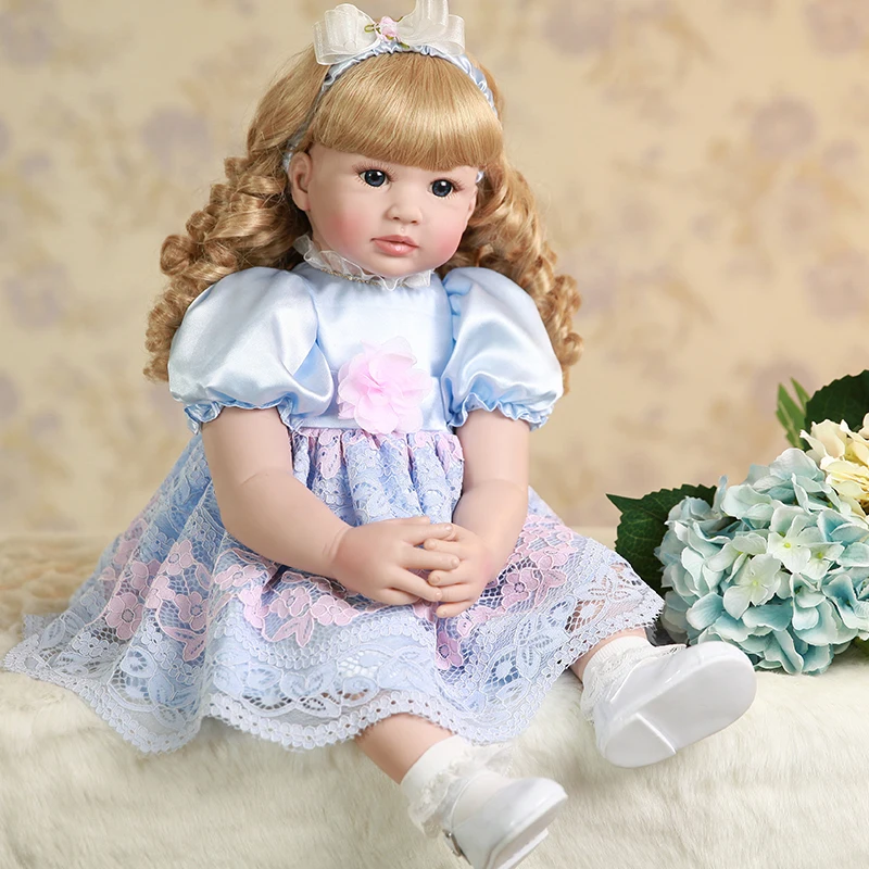 55 см brinquedos menina Мягкий силиконовый винил Новорожденные куклы Роскошные B платье