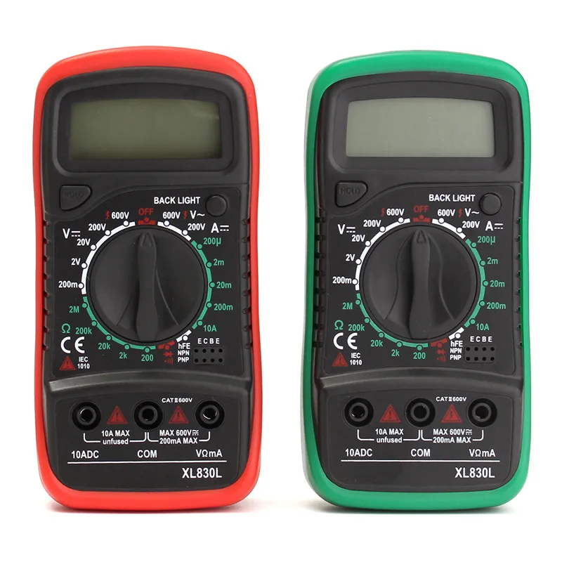 

Digital LCD Multimeter Voltmeter AC/DC OHM Volt Tester Test Current Ohmmeter Ammeter Capacitance Meter Red Green