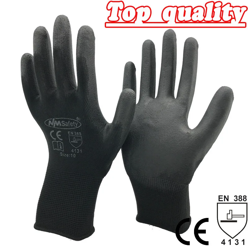 NMSAFETY Быстрая 300 пар рабочие перчатки черный полиэстер/нейлон электрика защитные перчатки