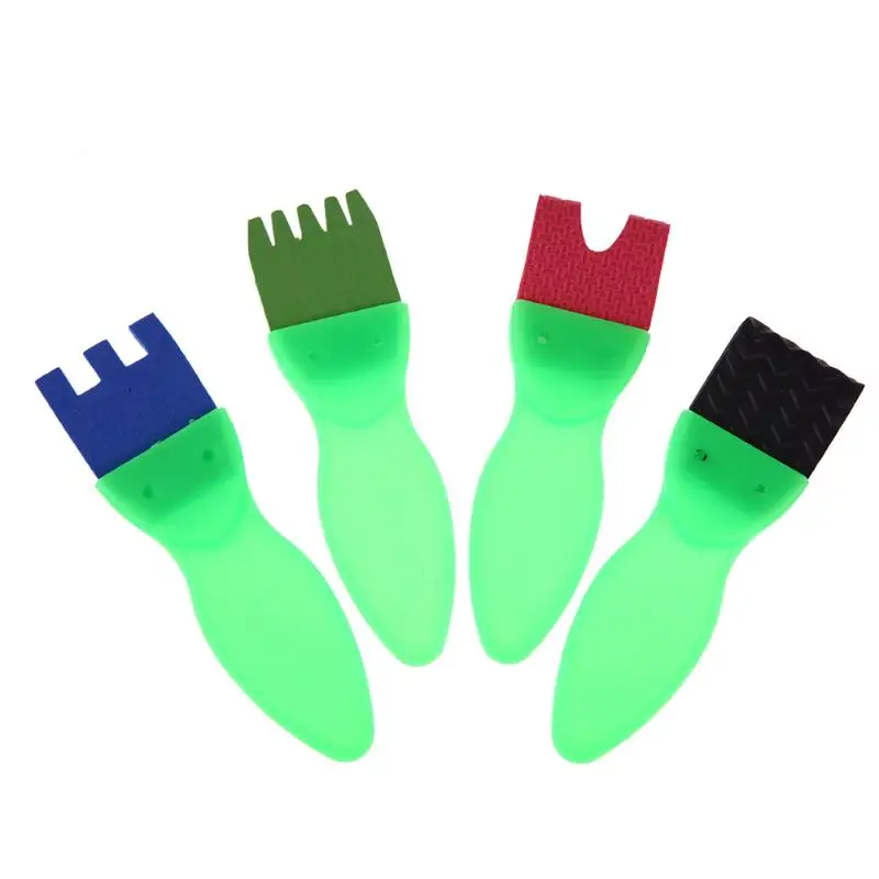 4pcs set DIY Painting Tools Kids Painting Sponge Brush Children Graffiti Plastic Handle Drawing Brush Drawing