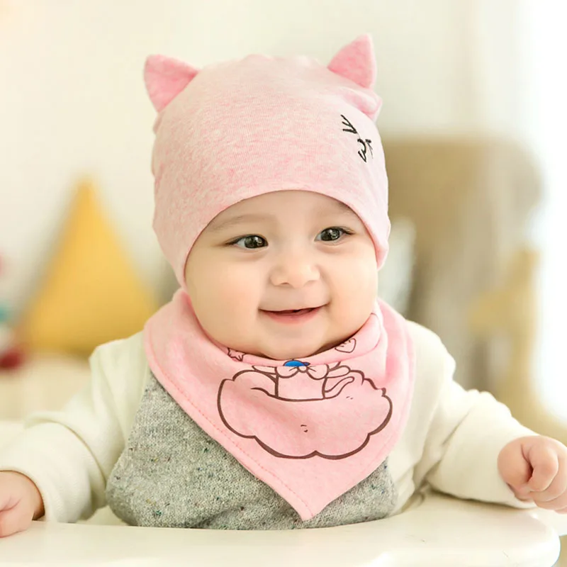 2018 Hot Sale Unisex Baby Hat + Scarf Cap Cotton 0-6M Cute Animal Pattern Newborn Photography Props Newborn Baby Accessories (17)