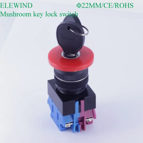 

ELEWIND 22mm1NO1NC 2 Postition maintain KEY lock switch (PB222-11YM/21)