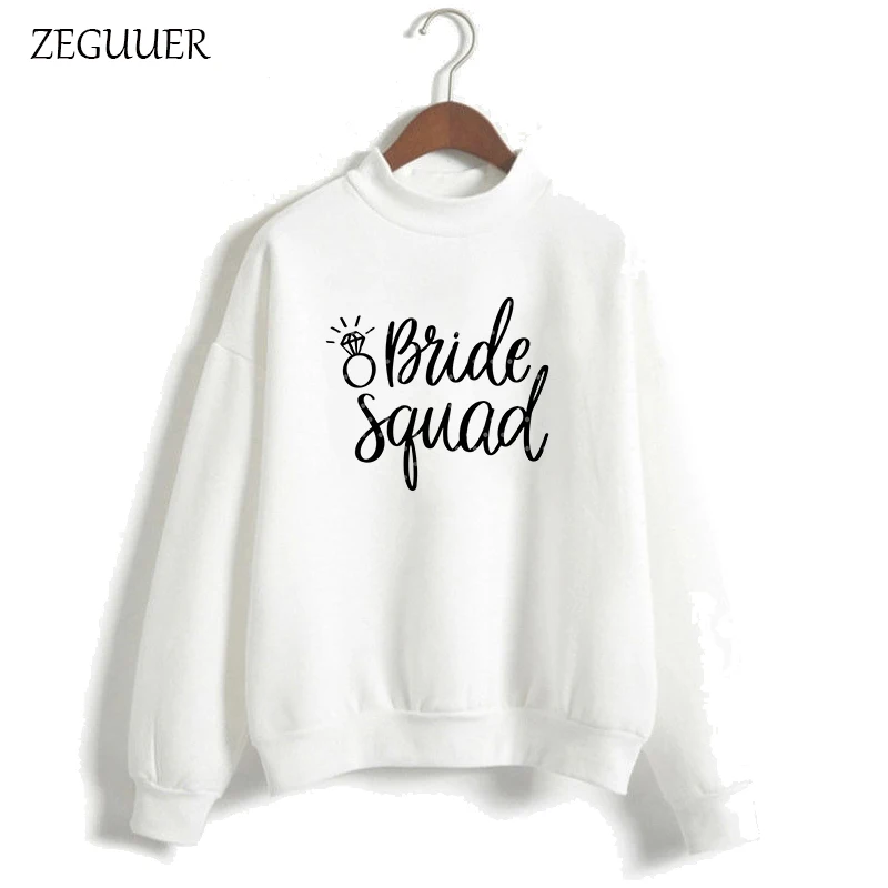  Bride Squad Bachelorette Party Bridesmaid Hoodies Harajuku Kawaii Sweatshirt Pink Fashion Hipster H