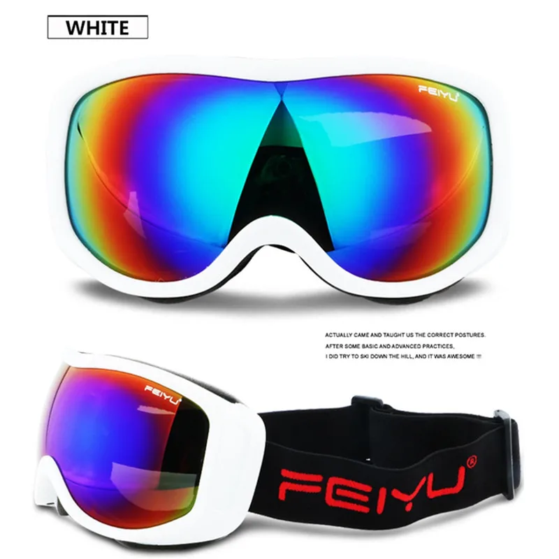 Профессиональные лыжные очки UV400 Анти-туман зимние ветрозащитные Сноуборд Защитные очки для верховой езды на открытом воздухе лыжные Мужские Женские снежные очки - Цвет: Синий
